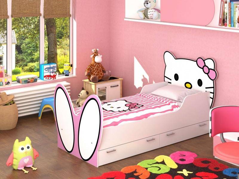 кровать hello kitty! с бязевым матрацем в Новосибирске