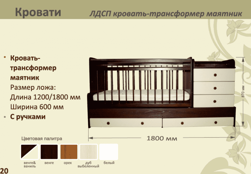 детская лдсп кровать-трансформер маятник в Новосибирске