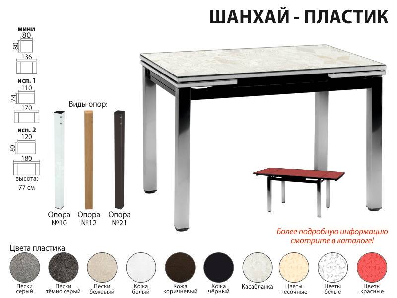 стол обеденный шанхай пластик в Новосибирске