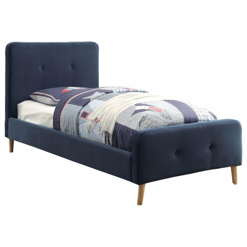 кровать button tufted flannelette navy 140х200 в Новосибирске