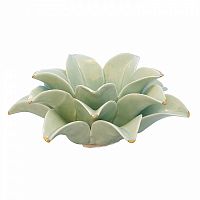 подсвечник керамический в виде лотоса с золотыми лепестками flower lotus pale green medium, 12 см в Новосибирске