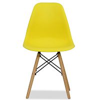 стул деревянный pc-015 желтый ножки дерево (eames style) в Новосибирске