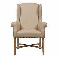 кресло мягкое с ушами french wing chair бежевое в Новосибирске