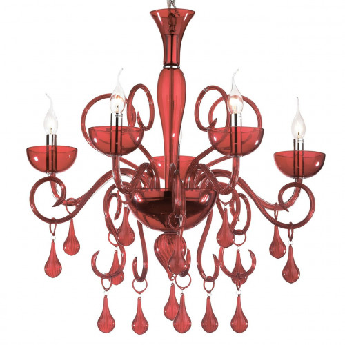 подвесная люстра ideal lux lilly sp5 rosso в Новосибирске