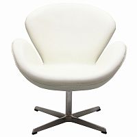 кресло swan chair экокожа белое в Новосибирске