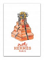 постер hermes подарочные коробки на белом фоне, а3 в Новосибирске