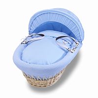 колыбель-переноска gift wicker moses basket натуральная, голубое белье в Новосибирске