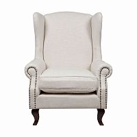 кресло мягкое с ушами белое collins wingback chair в Новосибирске