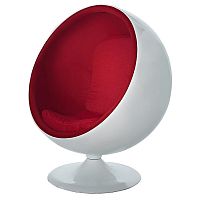 кресло-шар eero ball chair бело-красное в Новосибирске