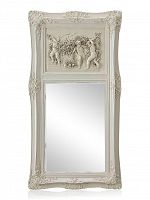 зеркало настенное прямоугольное в высокой белой раме францини distressed chalk white в Новосибирске