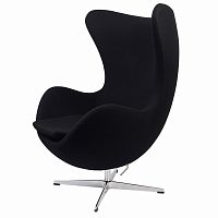 кресло arne jacobsen style egg chair черное в Новосибирске