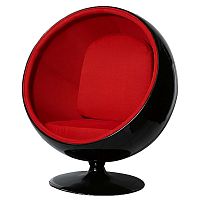 кресло eero ball chair черно-красное в Новосибирске