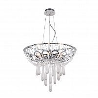 подвесная люстра crystal lux dorotea sp5 d450 chrome прозрачная в Новосибирске