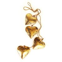 гирлянда новогодняя подвесная сердца золотые golden hearts, 65 см в Новосибирске