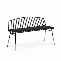 siena bench 120 черный металл черная ткань от la forma (ex julia grup) в Новосибирске