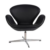 кресло arne jacobsen style swan chair черное в Новосибирске