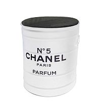 декоративная бочка- пуф chanel №5 white m в Новосибирске