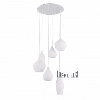 подвесная люстра ideal lux soft sp6 bianco в Новосибирске