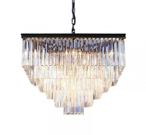 люстра odeon square 80 черное основание, прозрачное стекло в Новосибирске