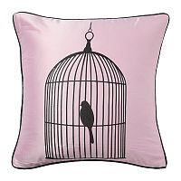 подушка с птичкой в клетке birdie in a cage pink в Новосибирске