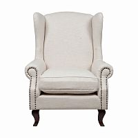 кресло collins wingback chair кремовая ткань в Новосибирске