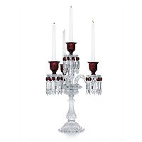 канделябр хрустальный с красными вставками на 4 свечи baccarat 3+1 от delight collection, 60 см в Новосибирске