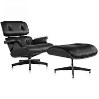 кресло eames style lounge chair черное в Новосибирске