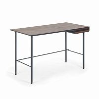 стол mahon desk ореховый шпон, mdf матовый графит в Новосибирске