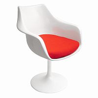 кресло tulip armchair бело-красное шерсть в Новосибирске