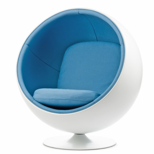 кресло ball chair бело-синее в Новосибирске