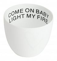 подсвечник белый фарфоровый с надписью внутри come on baby light my fire, 6,5 см в Новосибирске