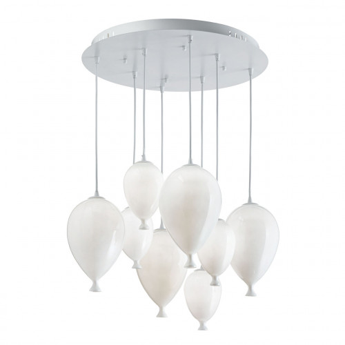 подвесная люстра ideal lux clown sp8 bianco в Новосибирске