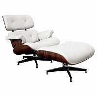 кресло lounge chair & ottoman белое в Новосибирске