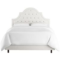 кровать двуспальная 180х200 белая с каретной стяжкой harvey tufted white в Новосибирске