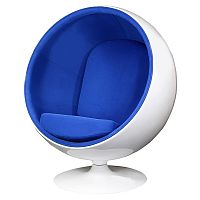 кресло eero ball chair синее с белым в Новосибирске