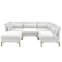 диван zara sectional угловой белый в Новосибирске