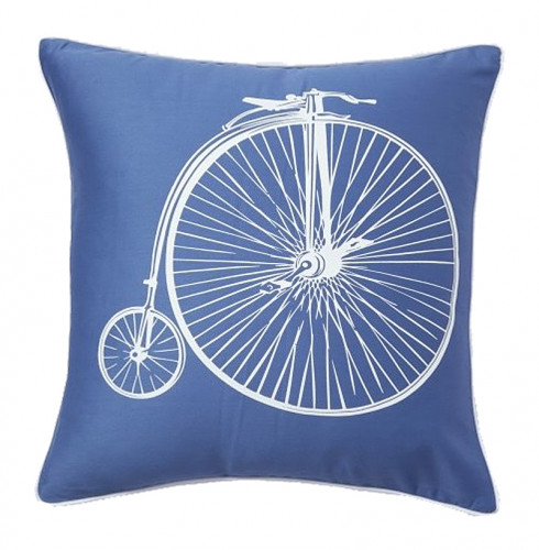 подушка с ретро-велосипедом retro bicycle blue в Новосибирске