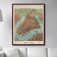 картина: antique map of new york city, 1879г. в Новосибирске