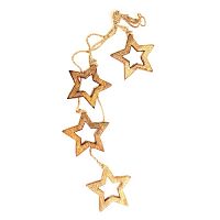 гирлянда новогодняя подвесная звезды деревянные с отверстием wooden stars, 65 см в Новосибирске