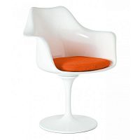 кресло tulip armchair бело-оранжевое шерсть в Новосибирске