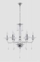 подвесная люстра crystal lux monica sp6 chrome/transparent в Новосибирске