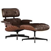 кресло lounge chair & ottoman коричневое в Новосибирске