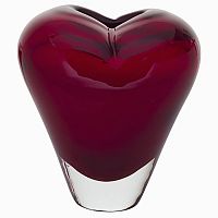 ваза стеклянная (красная) heart 12*9*13 в Новосибирске