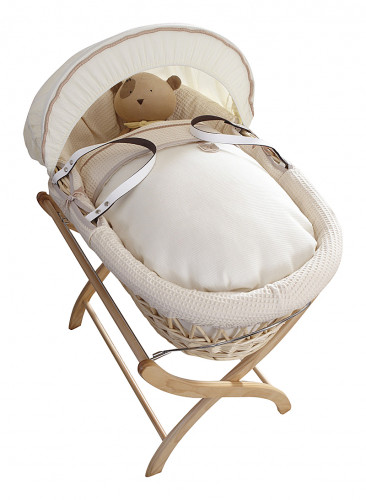 колыбель-переноска premium moses basket натуральная, кремовое белье в Новосибирске