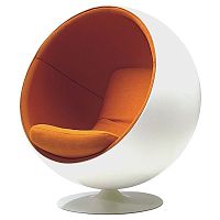 кресло eero ball chair бело-оранжевое в Новосибирске