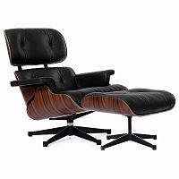 кресло eames style lounge chair & ottoman черное в Новосибирске