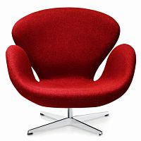 кресло swan chair темно-красное в Новосибирске