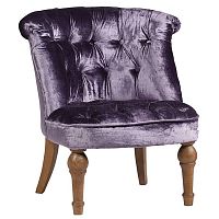 кресло sophie tufted slipper chair вельвет фиолетовое в Новосибирске