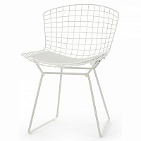 стул bertoia side кожаный standart белый в Новосибирске