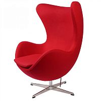 кресло arne jacobsen style egg chair красная шерсть в Новосибирске